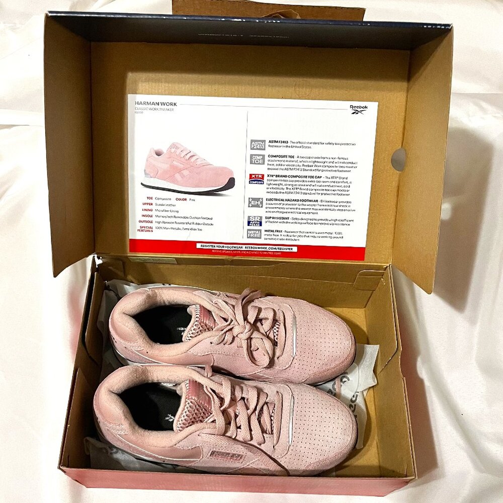 Reebok Harman Work EH Comp Toe Work Safety Sneakers | Pink | Size 9